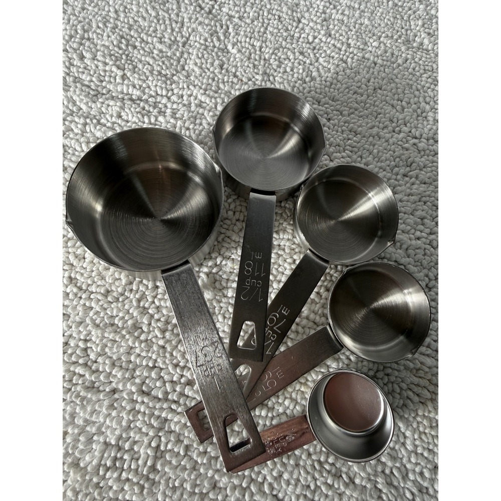 Stainless Steel Measuring Cups Set of 5‎ Silver Nested Kitchen Tools 16334 - Picture 2 of 12